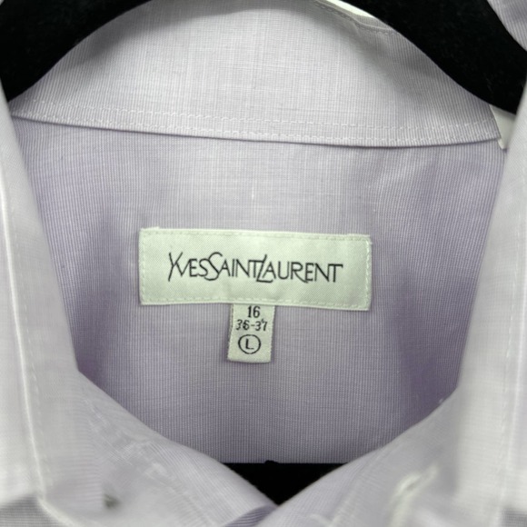 YSL Dress Shirt Button Down Long Sleeve Collared Pocket Formal Lavender Size 16 - Picture 3 of 9